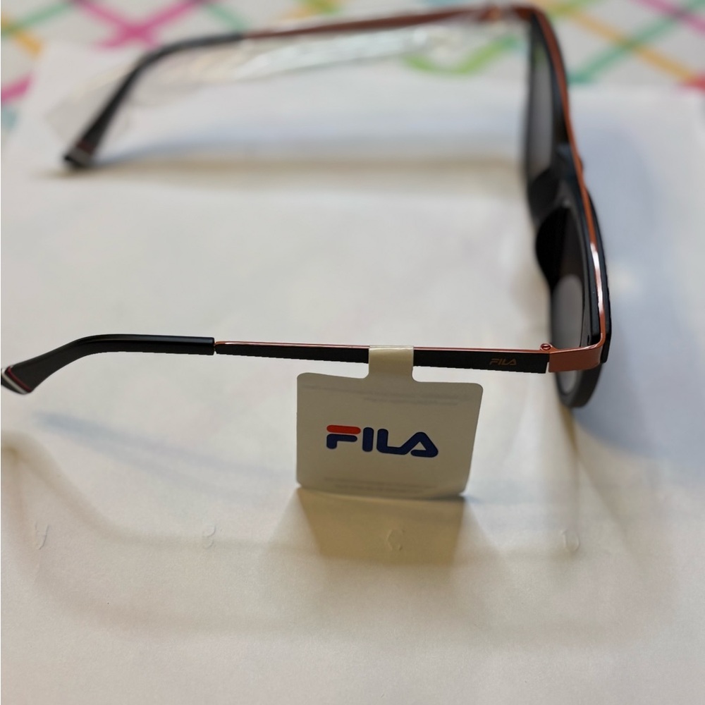 FILA Sunglasses SF9335 U28A Black-Orange/Mirrored Green 52 mm Non-Polarized - Picture 3 of 3